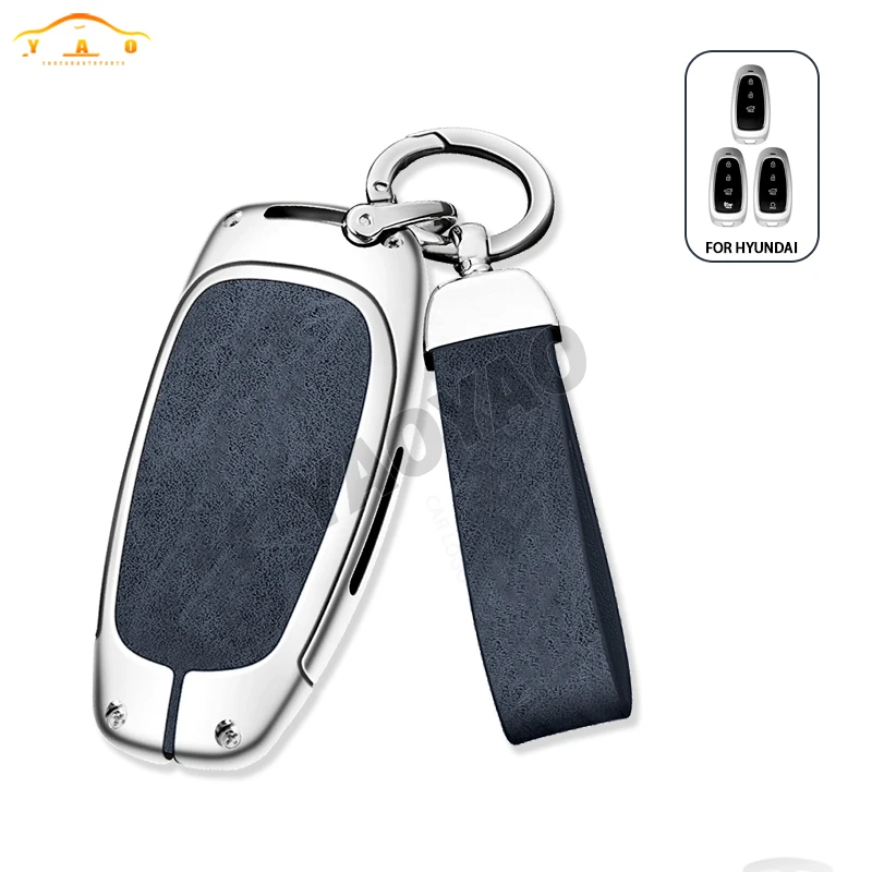 Zinc Alloy Car Remote Key Case For Hyundai Grandeur SantaFe 2018 IX45 NX4 i30 Ix35 KONA Sonata Hybrid Accent