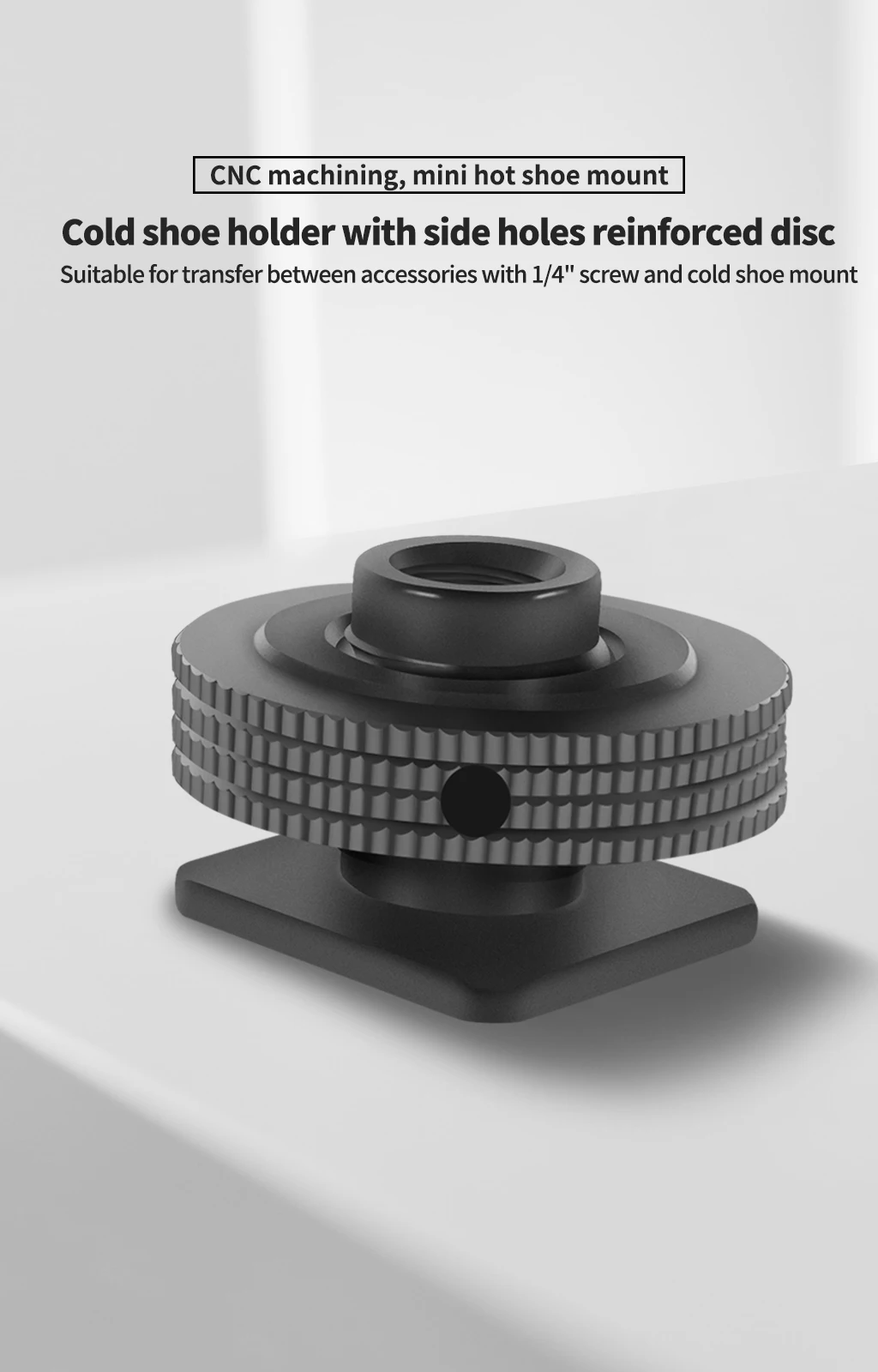1/4" Gewindeloch Kaltschuhhalter Halterung Adapter für SLR Kamera Käfig Rig Stativ Blitzlicht Ständer Mikrofon Monitor Halter Telefon Vlog – Detail 1