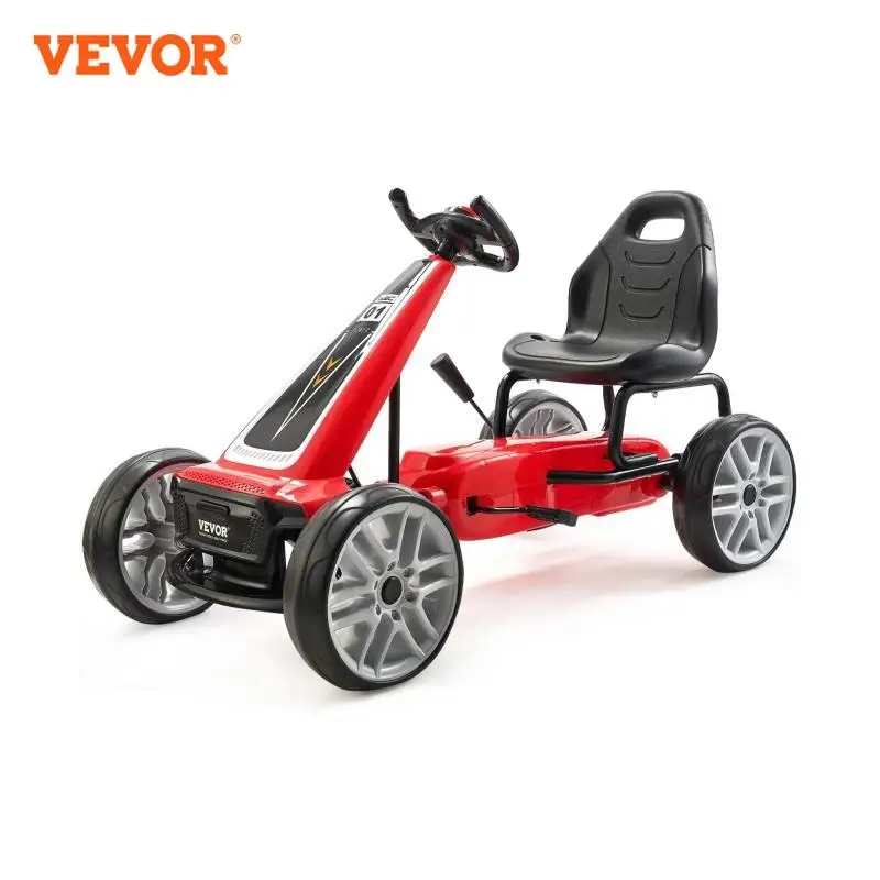 VEVOR เด็กเหยียบ Go Kart 4 ล้อ Off-Road เหยียบขี่ของเล่นปรับที่นั่งกลางแจ้ง RACER รถสําหรับเด็กของขวัญ