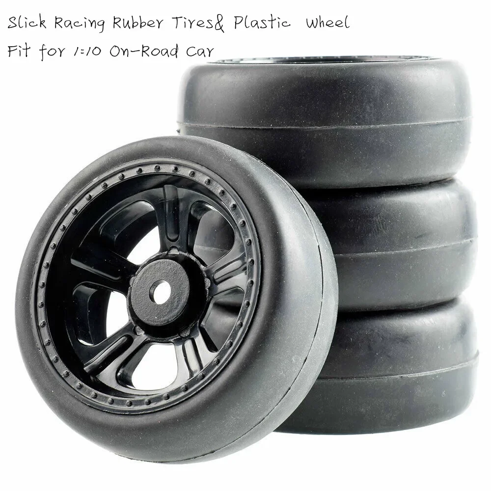 RC Rim03-6018 Slick Racing Tires& Wheel Sets For HSP HPI 1/10 1:10 Touring Car