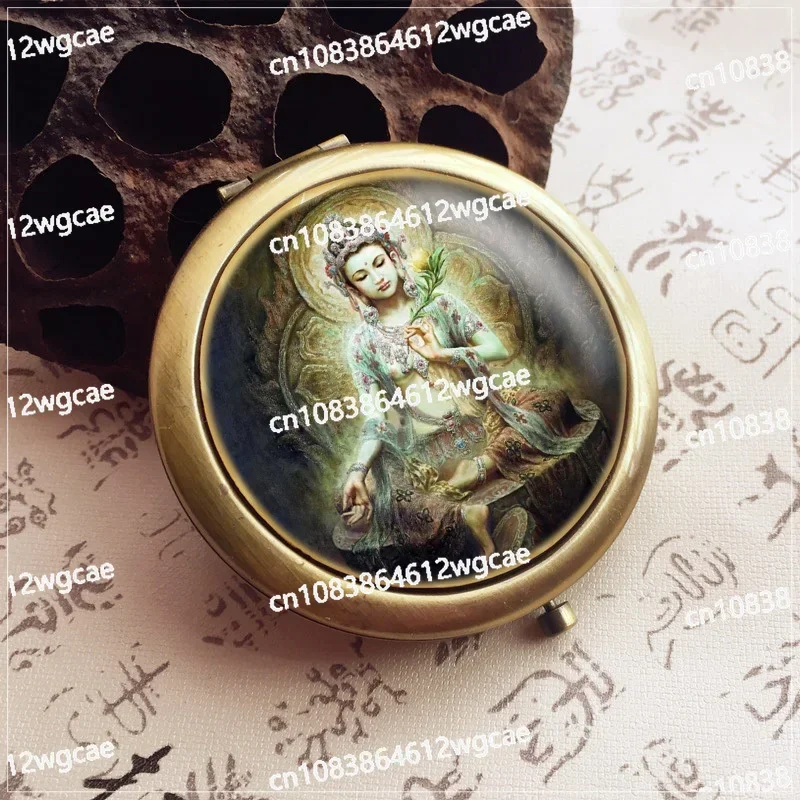 Custom-made Tibetan Thangka protective jewelry portable mirror small bronze mirror cosmetic mirror