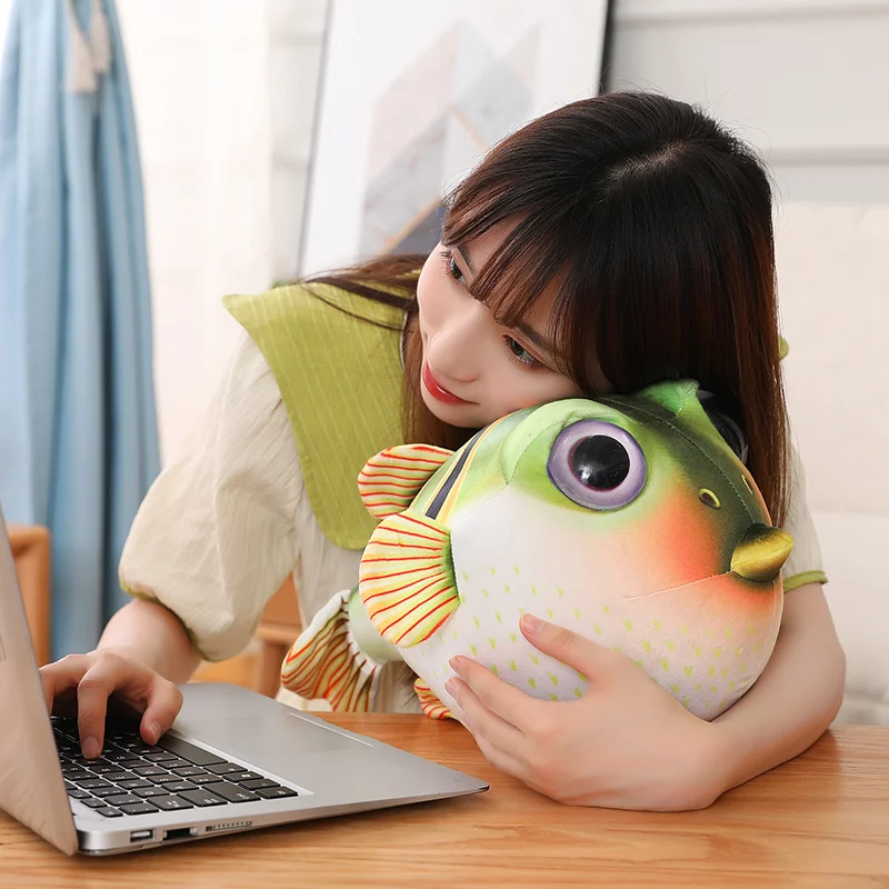 Hot Real Life Pufferfish Plush Toy Simulation Sea Animals Puffers Stuffed Toys Soft Aquarium Fish Dolls Christmas Gifts Kids