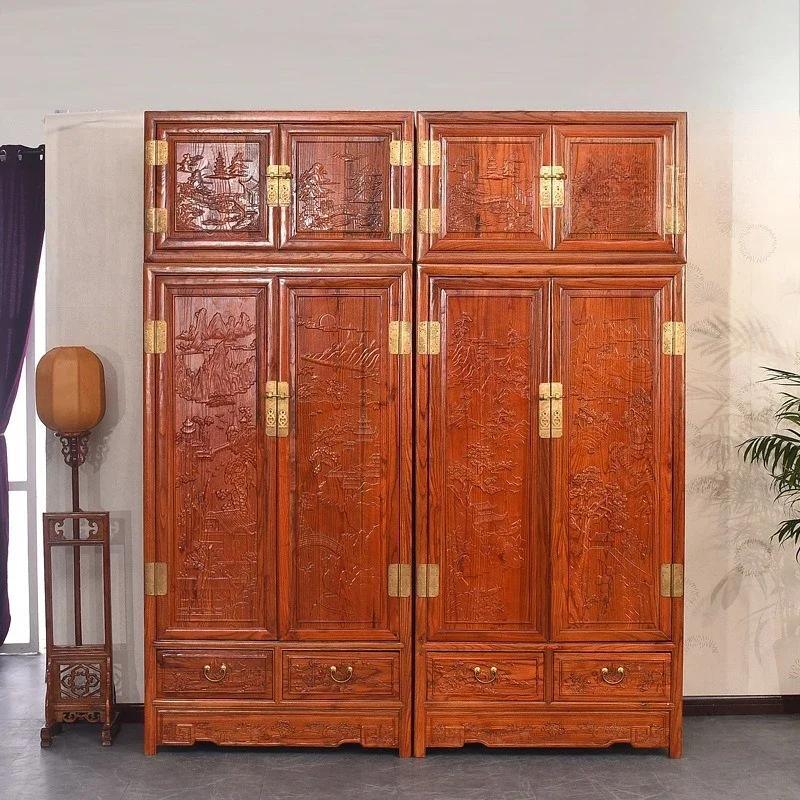 خزانة صندوق علوي من الخشب الصلب، خزانة ملابس عتيقة، تخزين الأثاث الصيني، معطف مواد تخزين اليشم #2