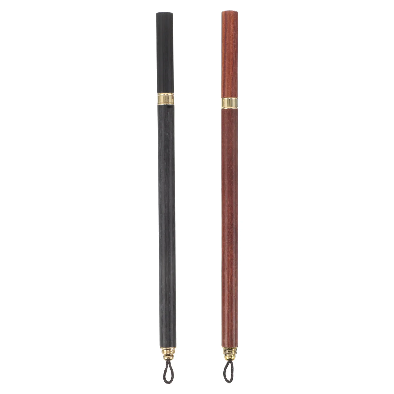 

2pcs Chinese Calligraphy Fine Tip Sumi Brush Pen Protective Cap Compact Wood Plastic Brush For Indoor Outdoor Use Watercolor