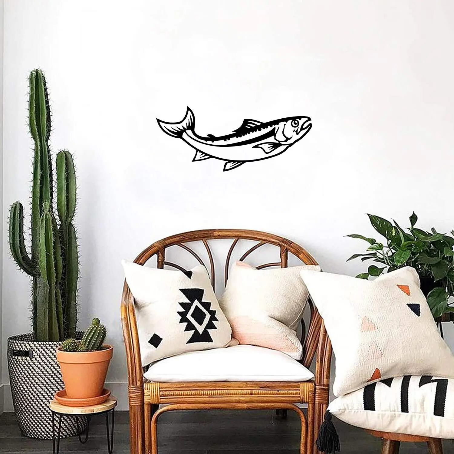 Jumping Fish Metal Wall Sign - Trout, Salmon or Bass Metal Wall Sign Living Room/Home Decoration