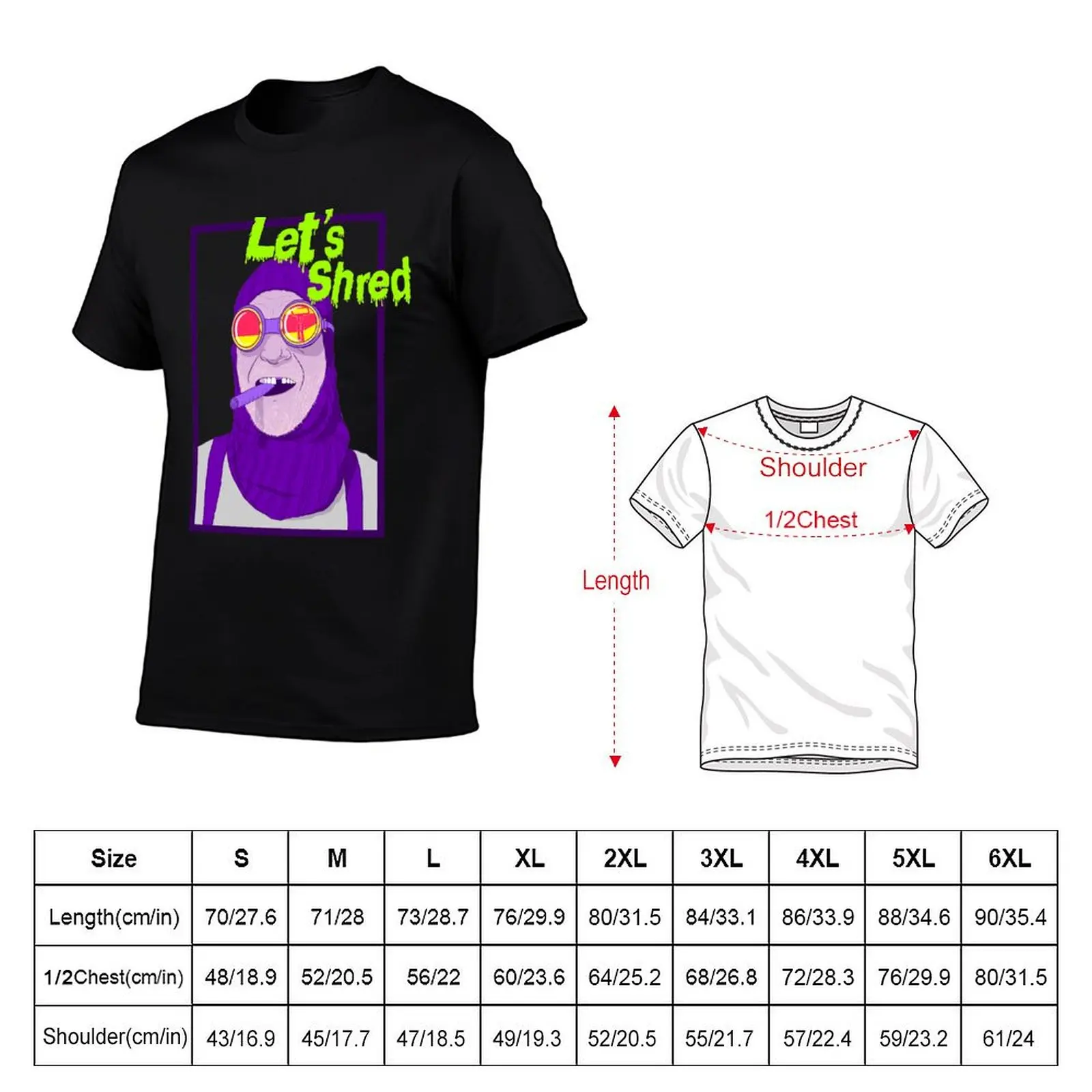 LET'S SHRED T-Shirt vintage graphic tee vintage anime shirt street wear funny t shirts men