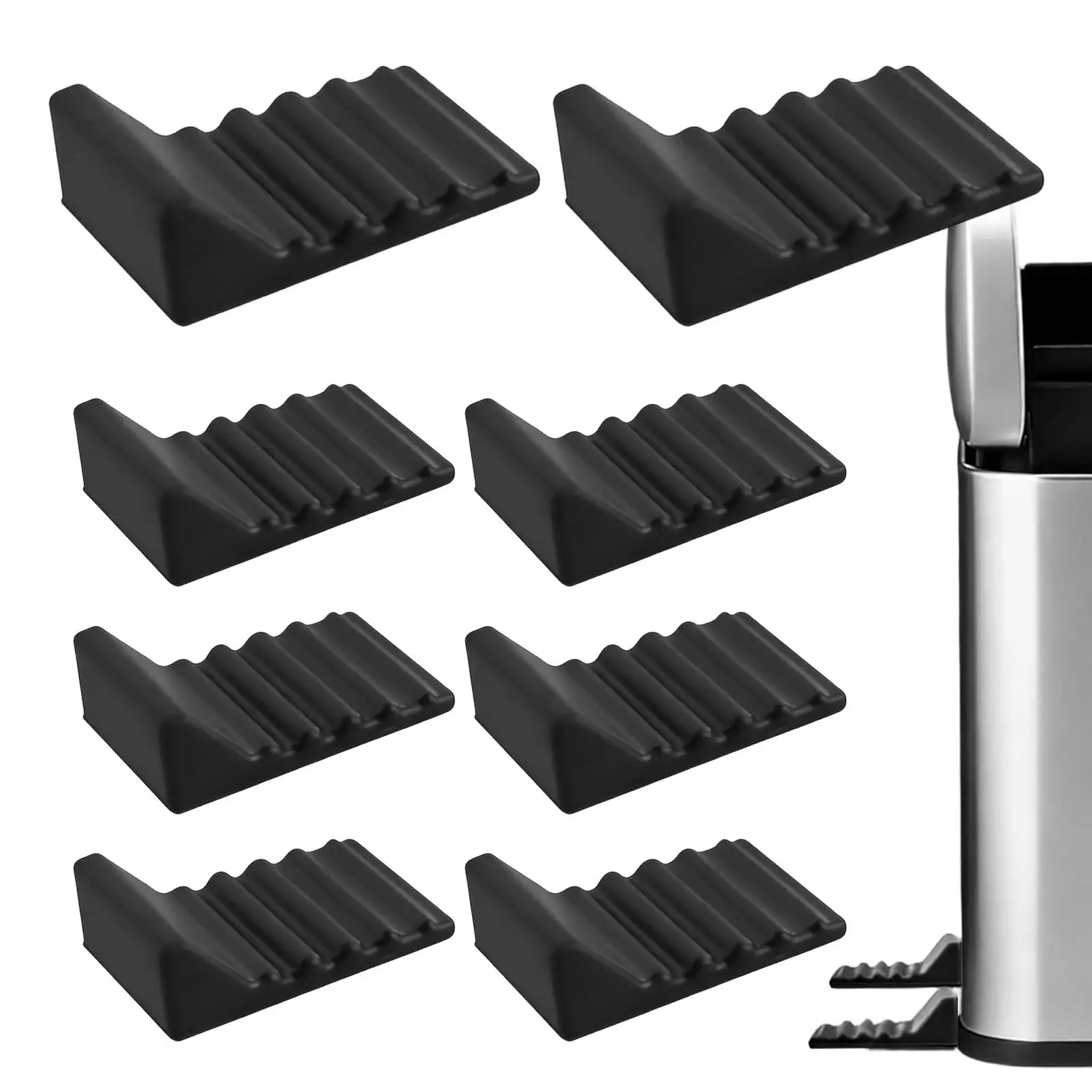 

8pc rash Can Wall Guard Pads No Drilling Self Adhesive Silicone Protectors Anti-Collision Guard Covers for Trash Bins Home Use