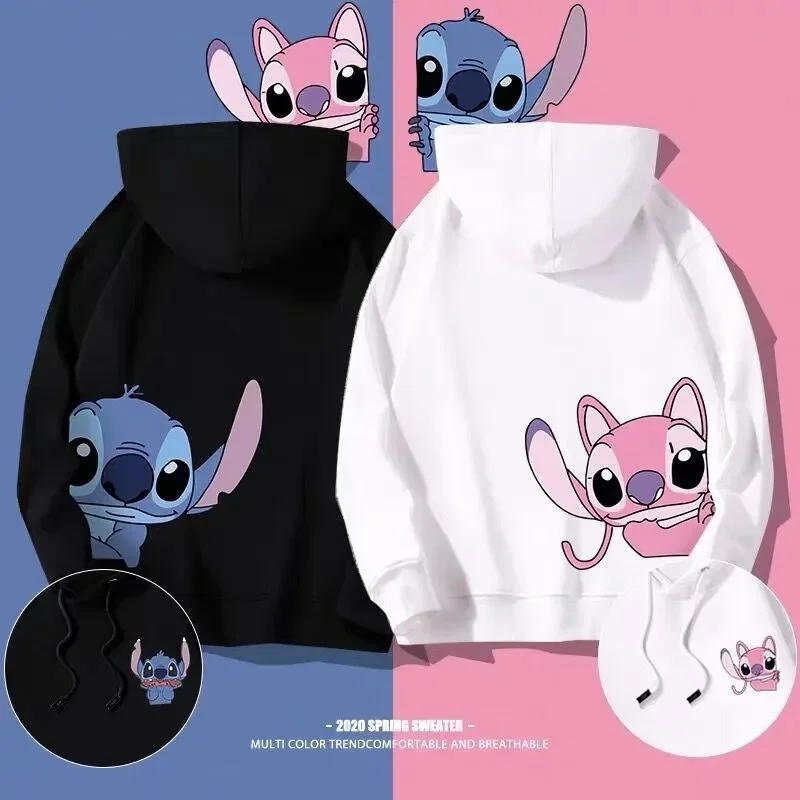 Stitch Men\'s and Women\'s Leisure Hoodie Disney Long Sleeve Pullover Couple Hoodie