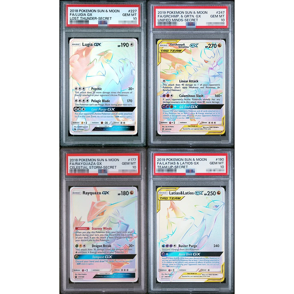 

2018 Ptcg Proxy Garaded Collection Card Sun&moon Fa/lugia Rayquaza Latias&latios Grchmp Gx Unified 247/190 Gem Mt10 Card Gift