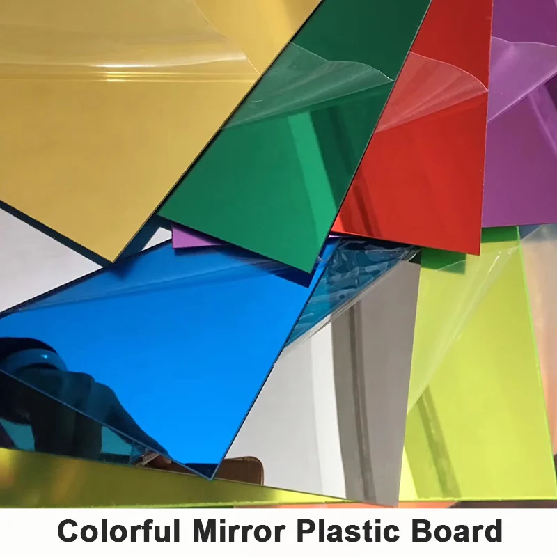 100X200X2mm~300X300X2mm Colorful Mirrors Square Plastic Sheet Plastic Pier Glass Hotel Decorative Lens Not Easy To Broken
