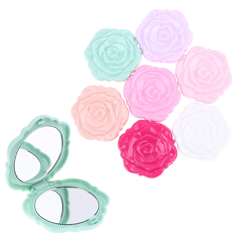 1 STKS Draagbare Retro Rose Bloem Mini Spiegel Kleine Zak Make-up Spiegel Dubbelzijdig Handspiegels Compact Cosmetische Schoonheid Tool