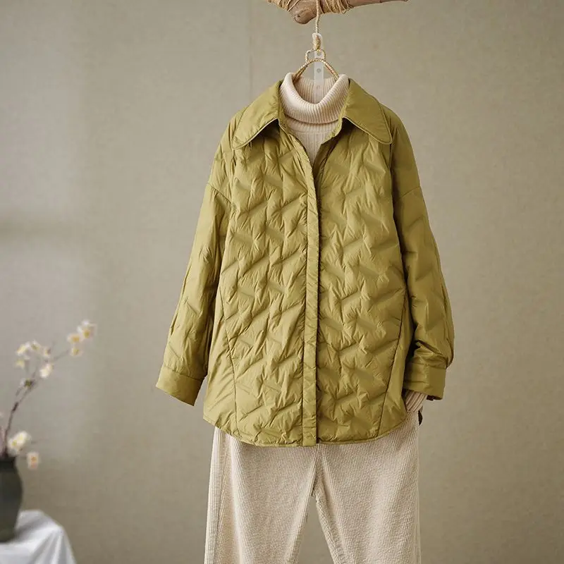 Herfst en winter nieuwe dames donsjack los woon-werkverkeer mode shirt donsjack