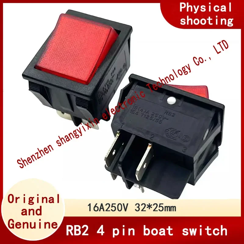 Original UL certified genuine RB2 boat switch 4 pin 2 gear 25*32mm warping switch 16A250V T125/55 welding machine Treadmill swit
