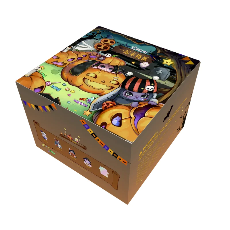 새로운 정품 로키키 트릭 오어 트릿 시리즈 블라인드 박스 플러시 서프라이즈 인형 호박 해골 귀여운 토끼 컬렉션 장난감 할로윈 선물