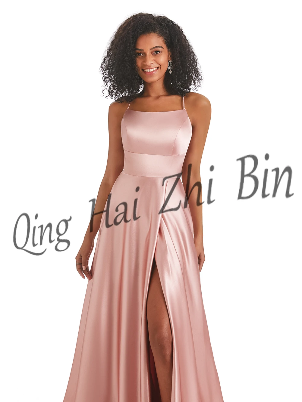 Elegant Sexy Red Slit Spaghetti Strap Birthday Party Prom Dress Evening Dresses Long Gowns