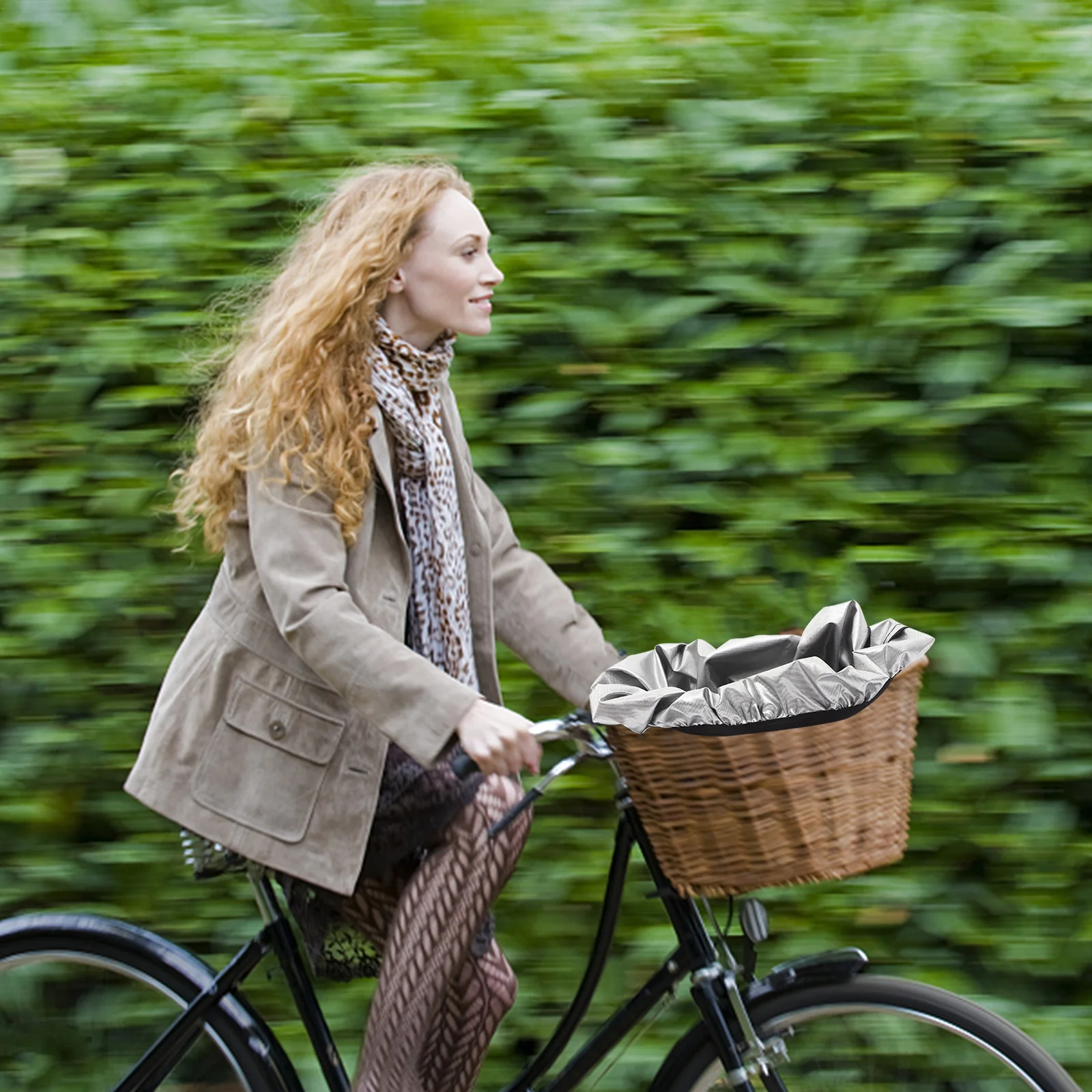 Bike Basket Rain Cover Oxford Cloth Professional Wear-Resistant Outdoor Cycling Basket Liner Convenient Lightweight Foldable