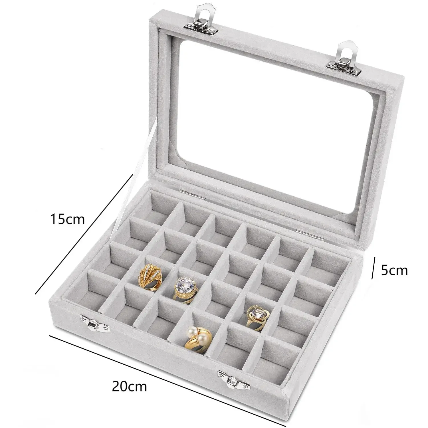 Jewelry Storage Box Earring Ring Necklace Jewelry Display Box Jewelry Classification Dustproof Transparent Flip Lid Jewelry Box