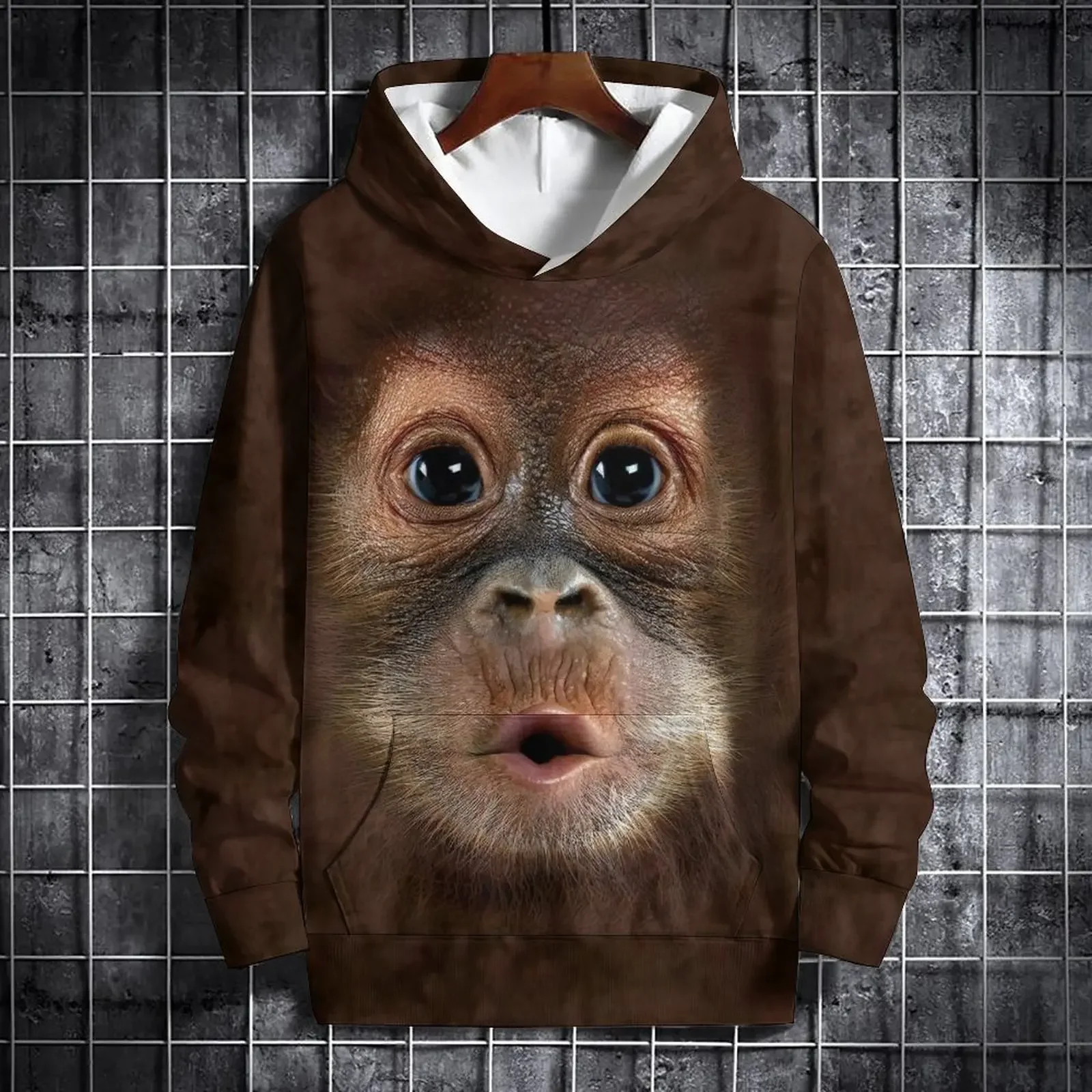 Funny  Monkey Hoodies Animal 3D Print Women Autumn New Hooded Sweatshirt Casual Streetwear Long Sleeve Pullovers Female Clothing