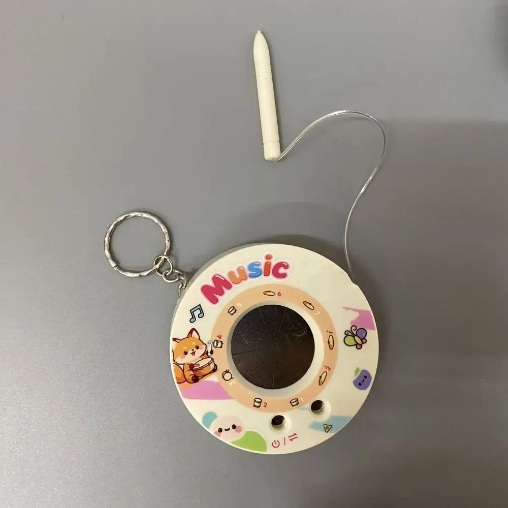 Round Recording Electronic Drum Keychain Sounding Cartoon Electronic Music Instrument Bag Charm Interactive Playable