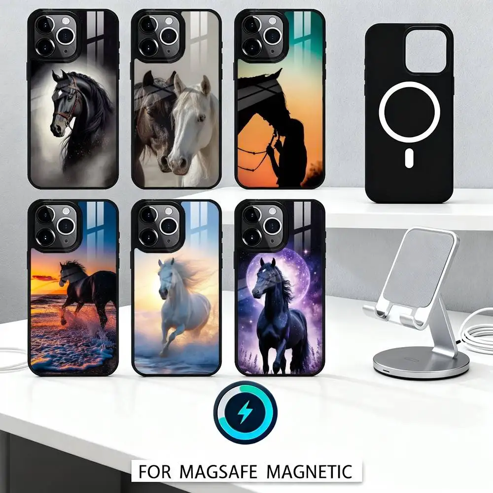 

Horse Great Beauty Galloping Phone Case For iPhone17,16,15,14,13,12,Pro,Max,Magnetic For Magsafe Wireless Charging