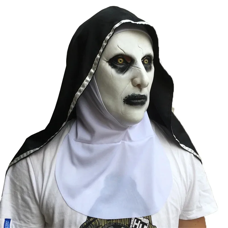 أأ ★ COS فيلم The Nun2 Valak تأثيري حلي شعوذة فستان طويل الكاهن الجلباب الكبار الرعب شبح مخيف هالوين سيارة جديد 2025