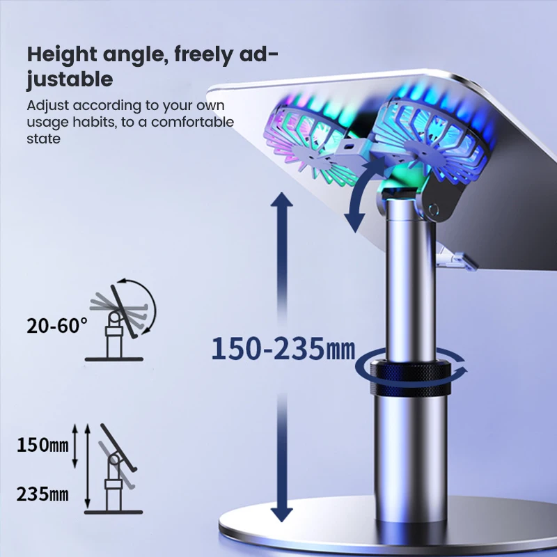 Universal Laptop Stand for Desk Adjustable Dual Turbo Cooling Notebook Monitor Stand for Macbook Computer Laptop Accessories