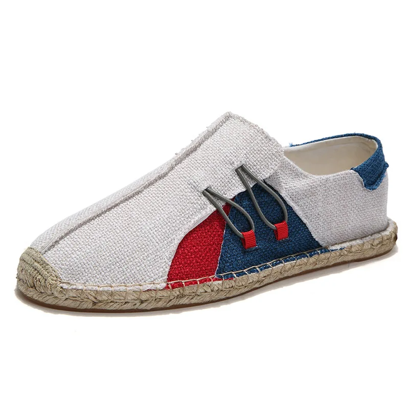 Summer Linen Breathable Casual Flats Shoes Mens Espadrilles Loafers Fashion Men Canvas Shoes Fisherman Shoe Driving Footwear