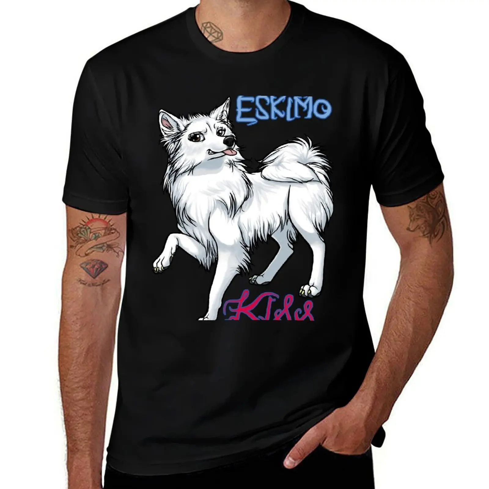 

Eskimo Kiss (American Eskimo Dog) T-Shirt Sweat Absorbing Sports Tee Shirt