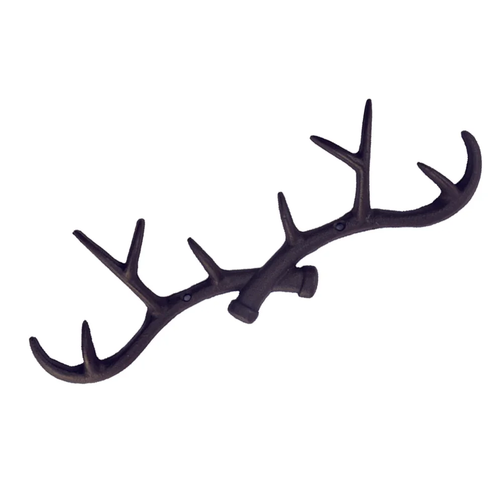 

Wall-mounted Cast Iron Hanger Decorative Deer Antler Hook Rack Vintage Wall Hooks for Coats Hats Keys Towels