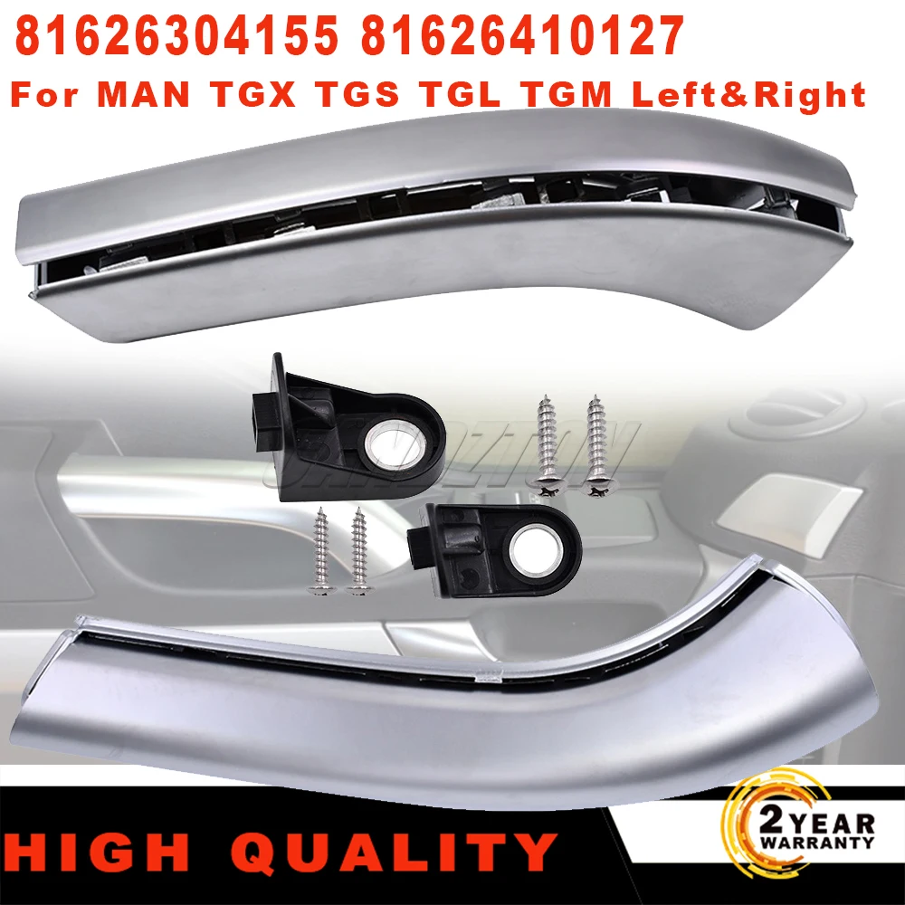 Poignée de porte intérieure de voiture, pièces de carrosserie de camion MAN, magasins argentés intérieurs, droite pour MAN TGX, TGS, TGL, TGM, 81626304155, 81626304156