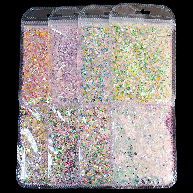 

10g/Pack Nail Glitter Mix Holographic AB Mixed Flakes Sequins Nail Art Decorations Set Mirror Effect Paillette Glitter Tips PD89