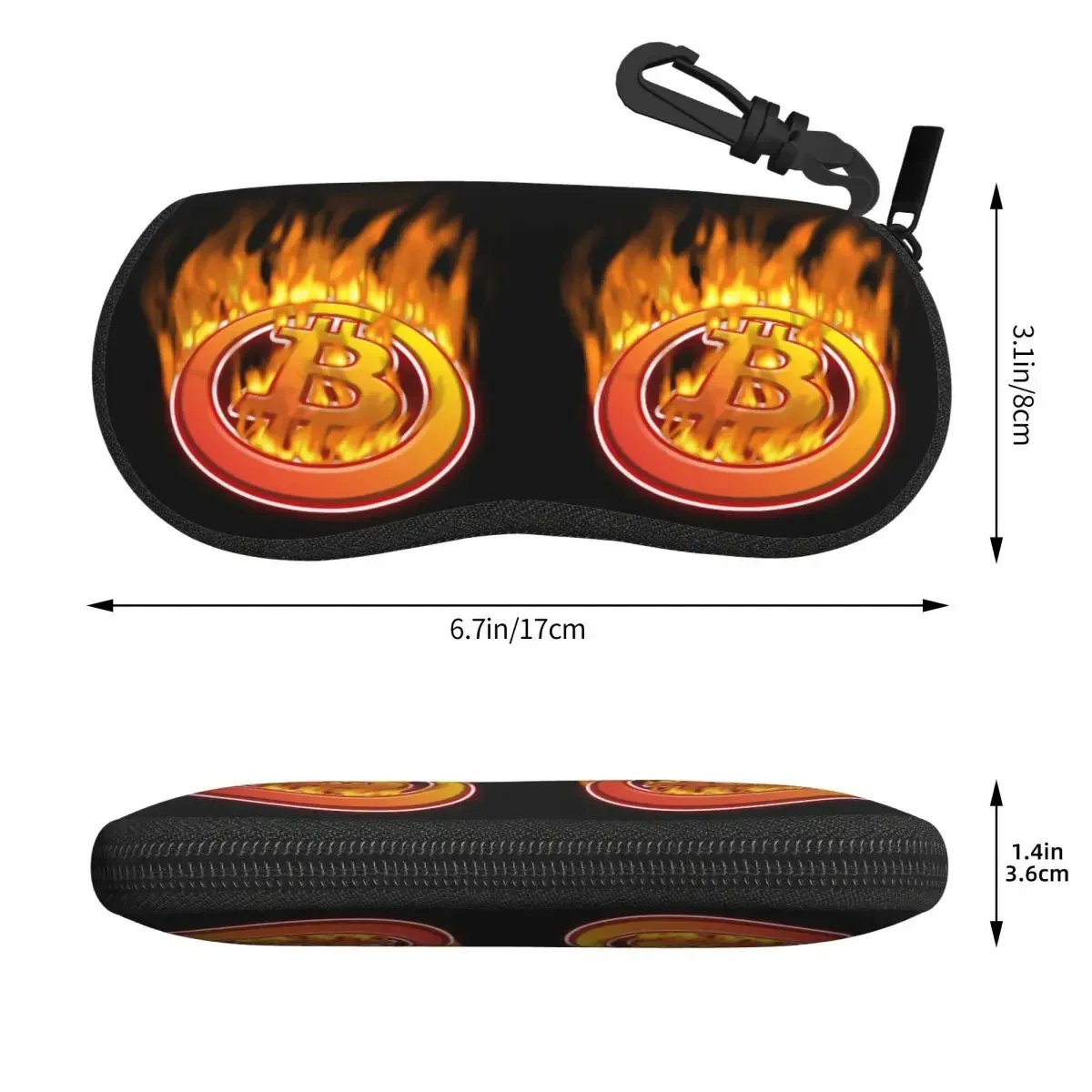 Custom That Bitcoins Is Lit So Hot Shell Eyeglasses Protector Cases Men Women Sunglass Case BTC Crypto Coins Glasses Pouch