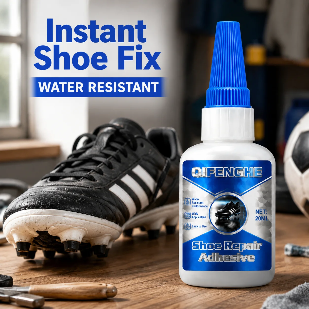 QIFENGHE 20ML Shoe Repair Adhesive, Waterproof Strong Instant Shoe Fix Glue for Sneaker Sole Crack, Heavy Duty Footwear Repair G
