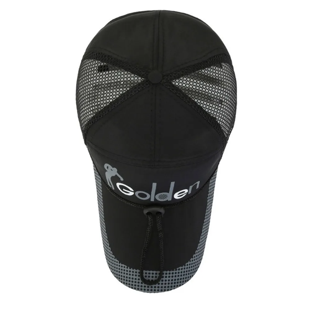 Portable Quick Dry Mesh Men's Hats Breathable with Windproof Rope Baseball Caps Solid Color Sun Protective Hats Summer