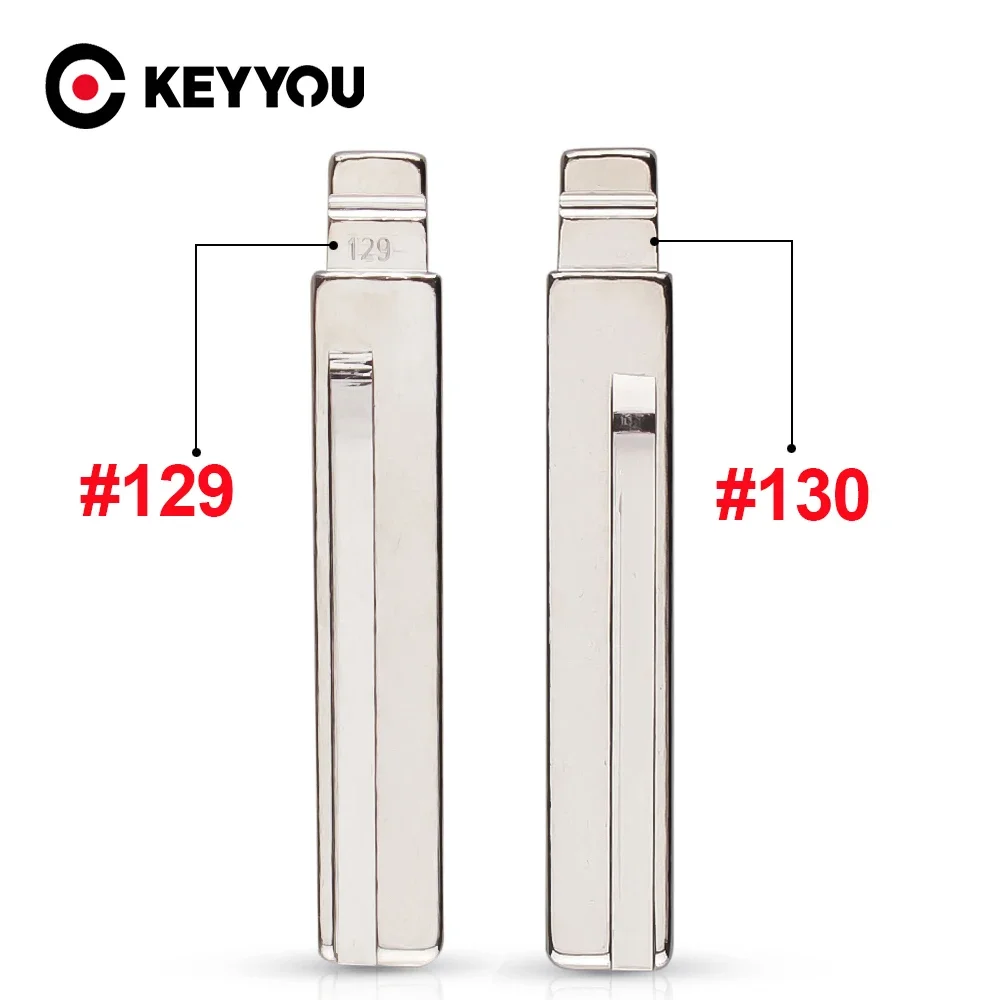 

KEYYOU 10PCS #129 #130 HY20 HY20R Metal Uncut Blank Flip Remote Key Blade For Hyundai Kia For Key Diy KD Xhorse VVDI JMD