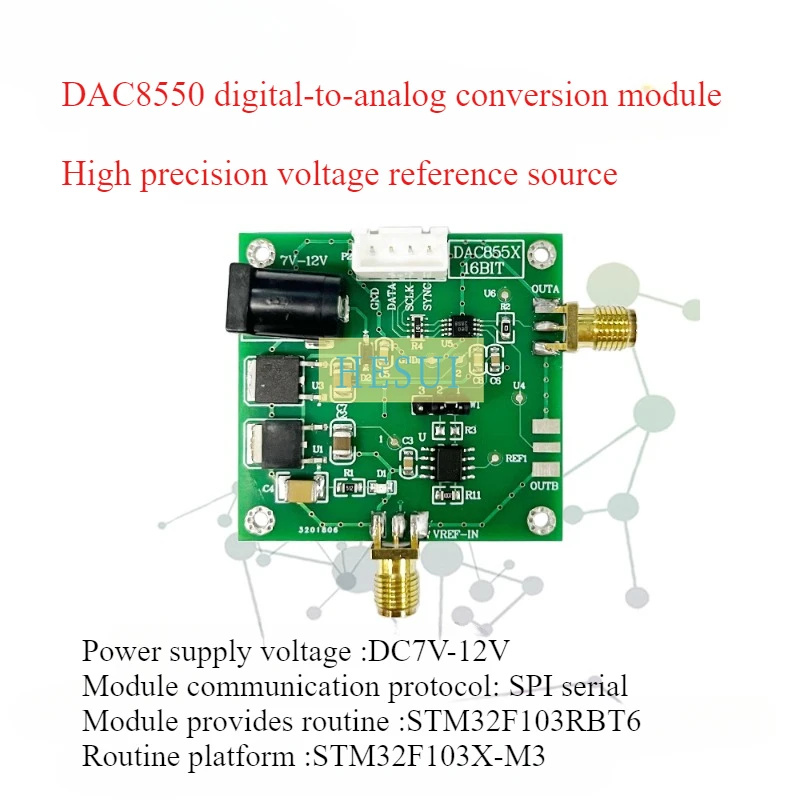 

DAC8550 module digital to analog converter 16-bit DAC high-precision single-channel analog voltage output 0-5V