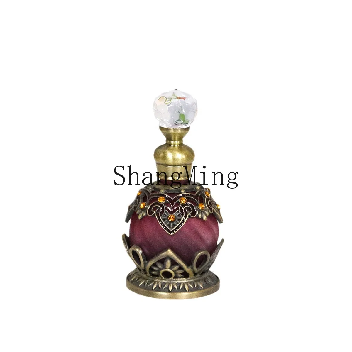 

XH retro line painted diamond encrusted perfume empty bottle high-end factory direct sales essential oil empty bottle glass
