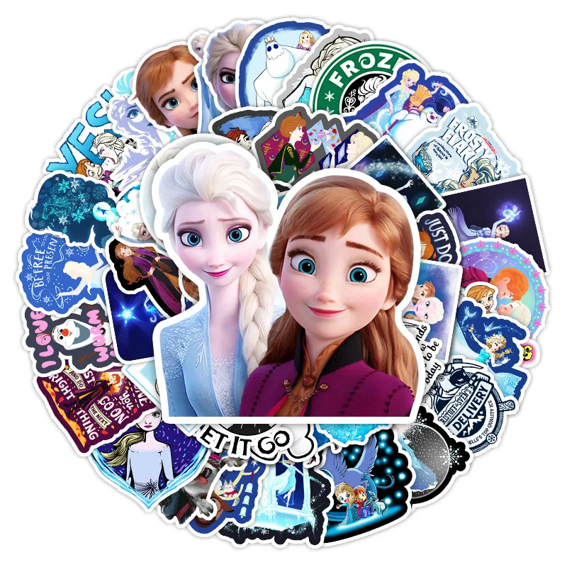 50pcs Anime Cartoon Frozen Elsa Doodle Kids Sticker