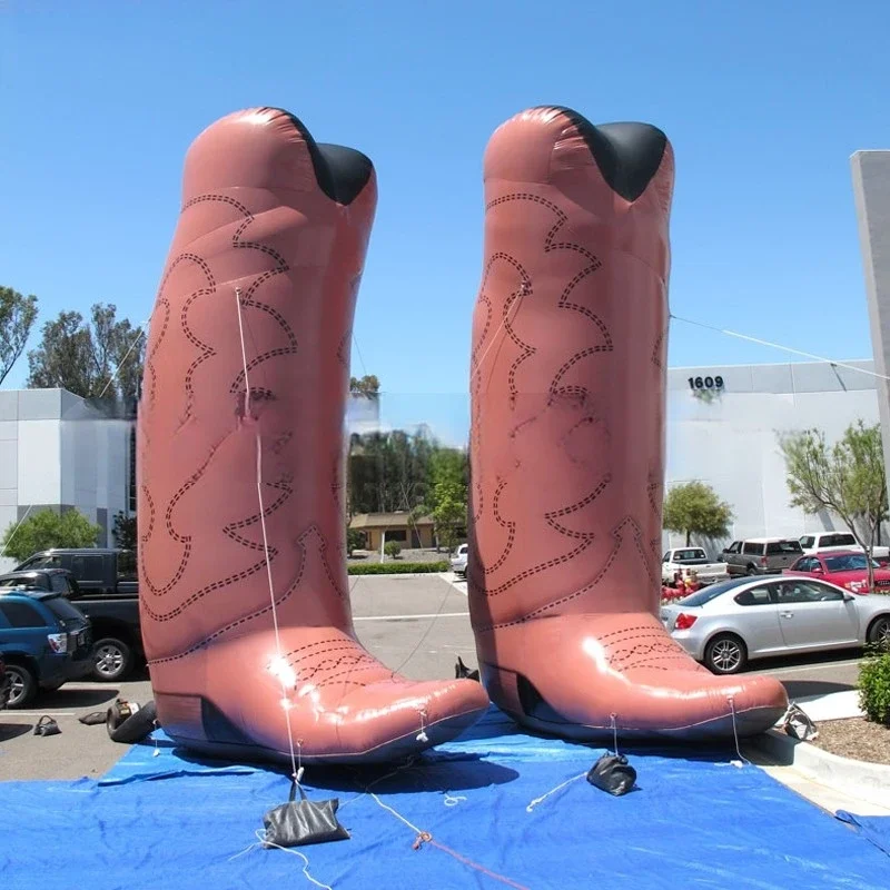 

Customized Giant Oxford Inflatable Cowboy Boot Shoes Airblown Full Printed Inflatable Leather Boots for Outdoor Advertising