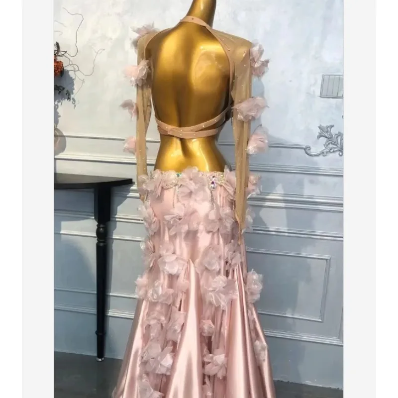 Customized Belly Dance Costume Performance Dress Female 2025 New Oriental Dance Practice Dress Set 3D Flowers