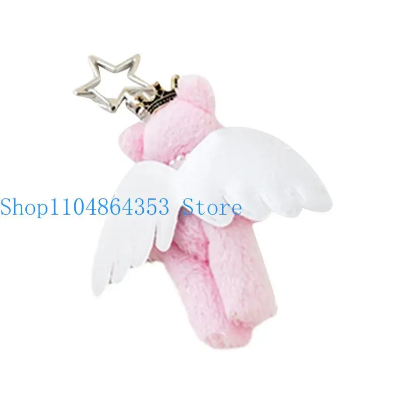 652F Angel Bear Keychain Pendant Stuffed Animals Charm for Bag Backpack Handbag view 4