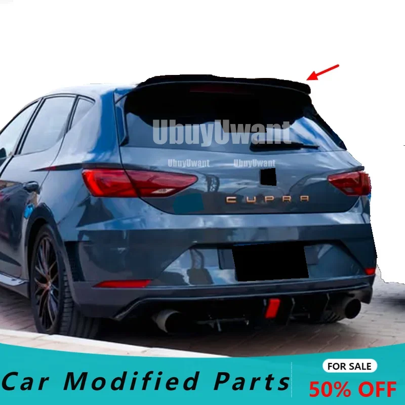 Aleron Seat Leon St Cupra Mk3 alerón de techo para Seat Leon Cupra Mk3 2013 - 2021 extensión de alerón superior trasero de Color carbono