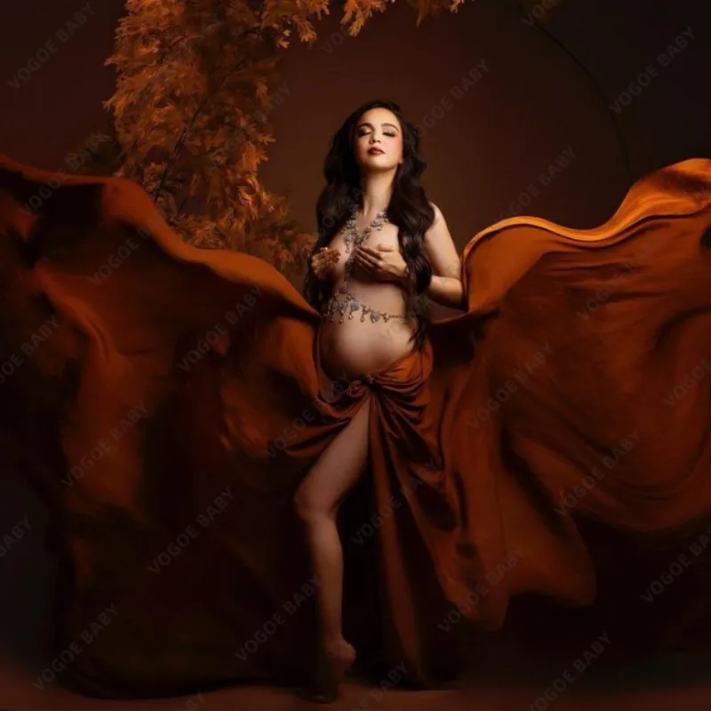 Seattle Maternity Shoot rekwizyty błyszczący stras naszyjnik łańcuszek ciążowy Sexy Bikini w ciąży klatki piersiowej rekwizyty studyjne