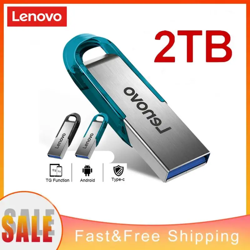 Lenovo แฟลชไดรฟ์ USB 3.0 2TB, แฟลชไดรฟ์ USB ความเร็วสูง1TB 512GB 256GB ไดรฟ์ USB แบบพกพากันน้ำ memoria USB Flash Disk