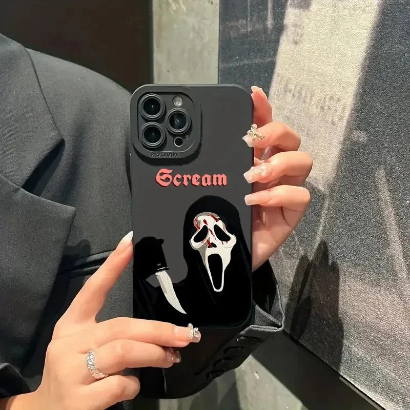 Ghostface Scream Terror Horror Silicone Phone Case For iPhone 15 14 13 12 11 Pro Max mini X XR XS 7 8 15 Plus SE 2020 Soft Cover