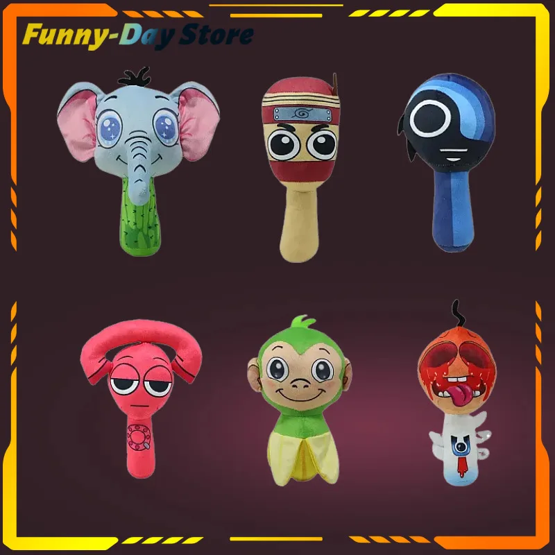 

25/29cm Orange Family Box Sprunki Incredibox Soft Doll Italian Brain Rot Rhythm Soft Pillow Ornaments Doll for Kids Gifts Toys