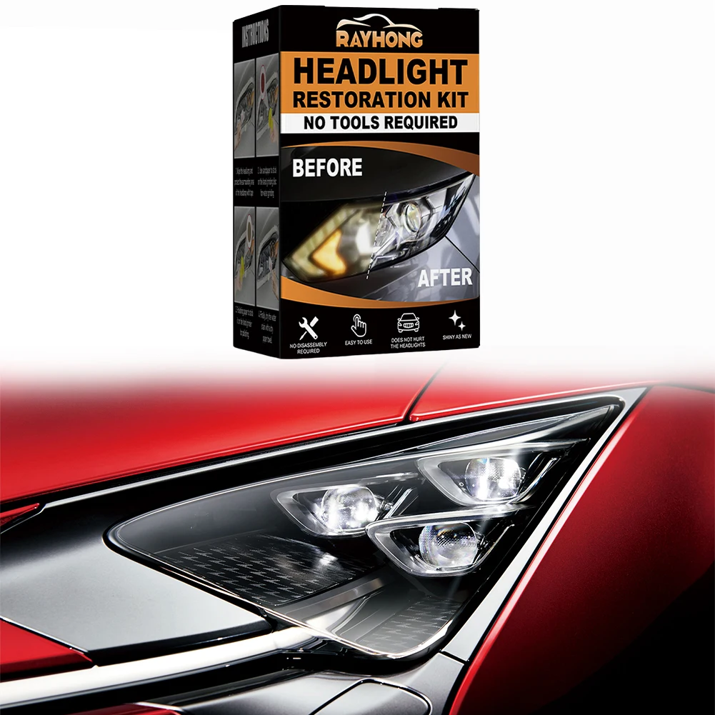 

Car Headlight Restoration Set Clean Yellow Haze Scratch Off Ceramic Headlight Restoration Kit for Car Taillight Headlight