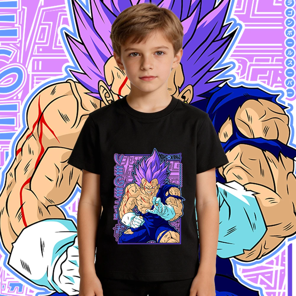 Dbs Vegeta Ultra Ego Anime Print Cotton T Shirt for Boys Girls Kids Soft Breathable Casual Top
