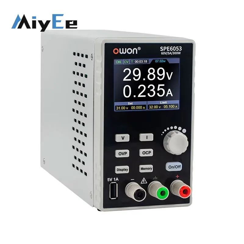 

Одноканальный источник питания постоянного тока 0-60 В, 300 Вт, 0-30 В, 150 Вт, постоянная мощность, высокое разрешение, с 2,8-дюймовым TFT ЖК-дисплеем