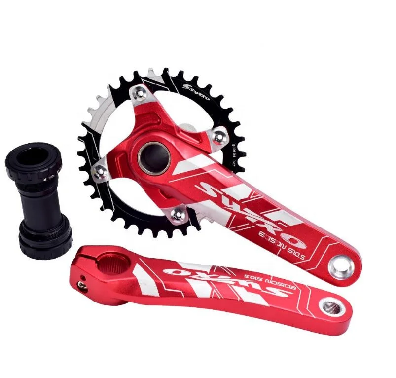 

Colorful Mountain Road Bicycle Parts Crank Shafts Set 32 34 36 38T Crankset Axis Bicycle Crank Chainwheel